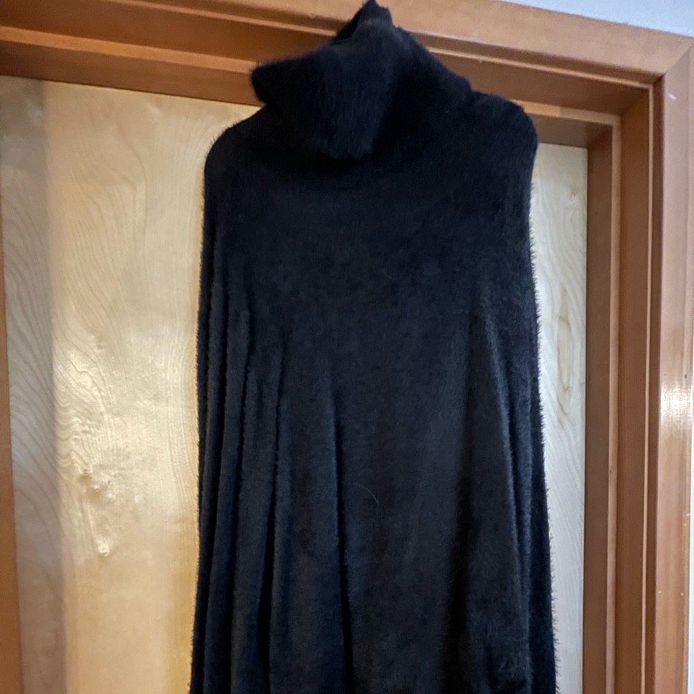 HALOGEN Plus Size Black, Textured Cowl Neck Sweater